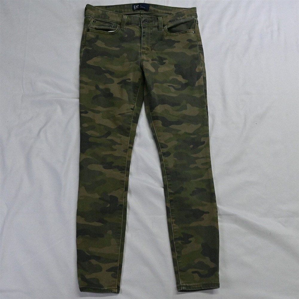 Gap 27 Leggings Green Woodland Camo‎ Stretch Denim Jeans
